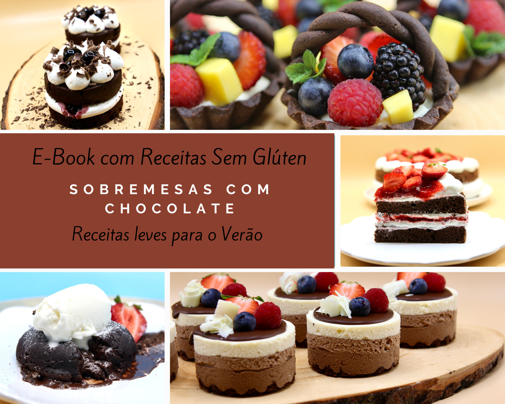 E-BOOK Sobremesas com Chocolate Sem Glúten - Receitas Leves para o Verão